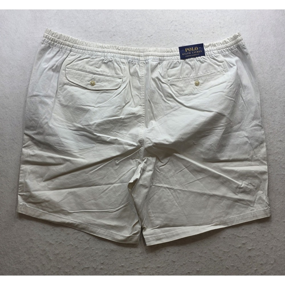 Polo Ralph Lauren 711644995022 Men's Ivory w Blue Pony Chino Shorts. NWTSize 4LT - Picture 3 of 9
